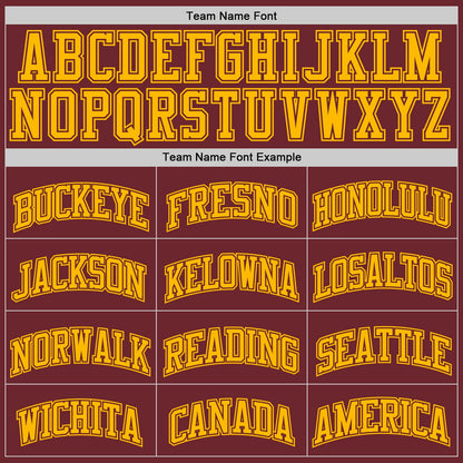Custom Burgundy Gold Authentic Basketball Jersey