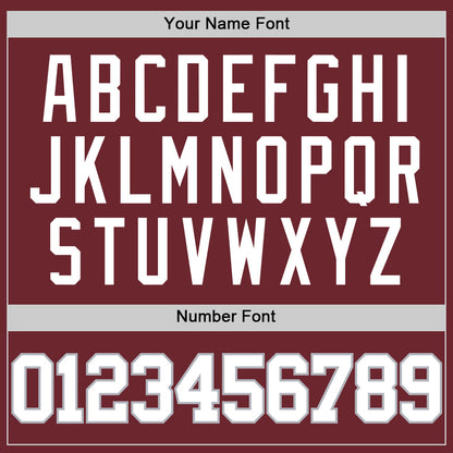 Custom Burgundy White-Gray Authentic Basketball Jersey