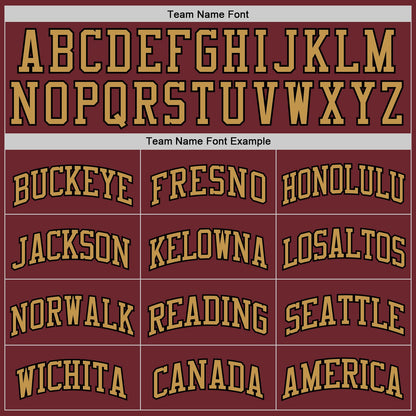 Custom Burgundy Black-Old Gold Authentic Basketball Jersey