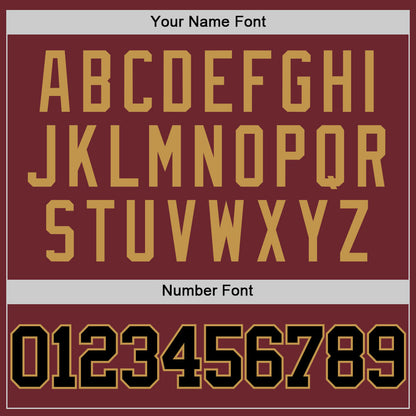 Custom Burgundy Black-Old Gold Authentic Basketball Jersey
