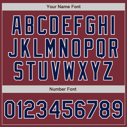 Custom Stitched Burgundy Navy-White Baseball Pullover Sweatshirt Hoodie