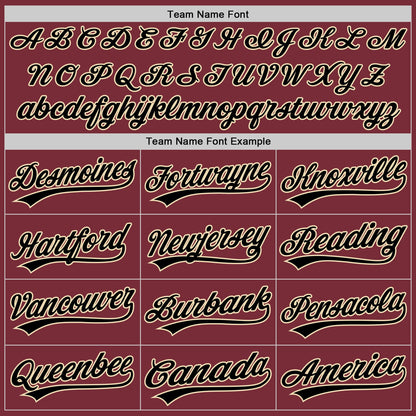 Custom Stitched Burgundy Black-Cream Baseball Pullover Sweatshirt Hoodie
