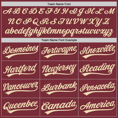 Custom Stitched Burgundy Cream-Burgundy Baseball Pullover Sweatshirt Hoodie