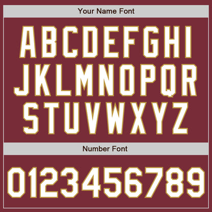 Custom Stitched Burgundy White-Old Gold Baseball Pullover Sweatshirt Hoodie