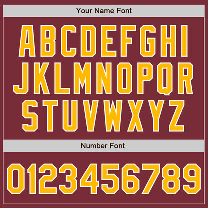 Custom Stitched Burgundy Gold-White Baseball Pullover Sweatshirt Hoodie