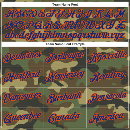 Custom Camo Royal-Orange Performance Salute To Service T-Shirt