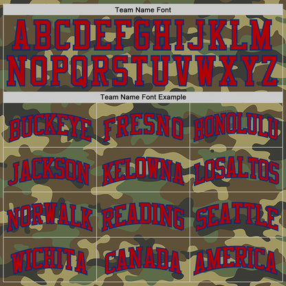 Custom Camo Red-Royal Authentic Salute To Service Basketball Jersey