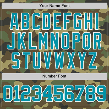 Custom Camo Teal-White Authentic Salute To Service Basketball Jersey