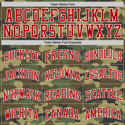 Custom Camo Red-White Authentic Salute To Service Basketball Jersey