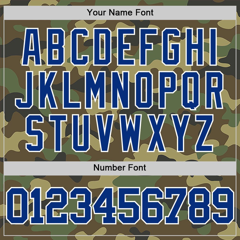 Custom Camo Royal-White Authentic Salute To Service Basketball Jersey