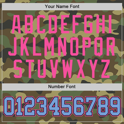 Custom Camo Light Blue Black-Pink Authentic Salute To Service Basketball Jersey