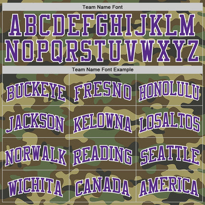 Custom Camo Purple-White Authentic Salute To Service Basketball Jersey