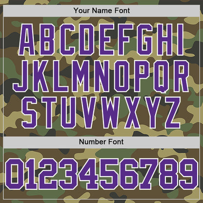 Custom Camo Purple-White Authentic Salute To Service Basketball Jersey