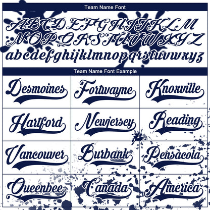 Custom Camo Navy-White Splash Hockey Lace Neck Jersey