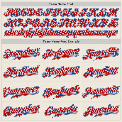 Custom Cream Royal-Red Authentic Baseball Jersey