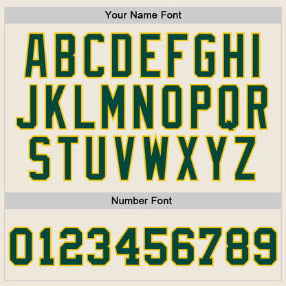Custom Cream Green-Gold Authentic Throwback Basketball Jersey