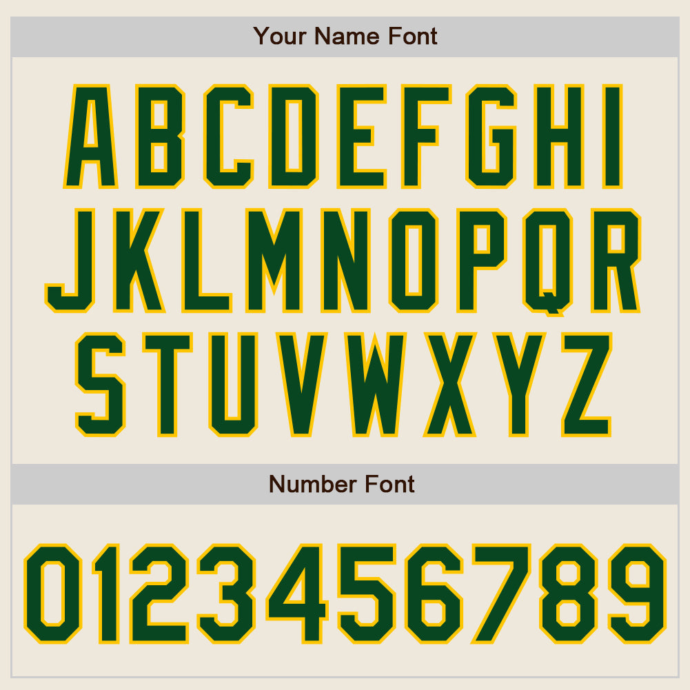 Custom Cream Green-Gold Authentic Baseball Jersey