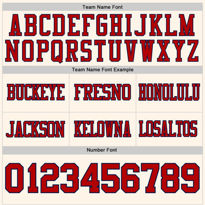 Custom Cream Red-Navy Authentic Football Jersey