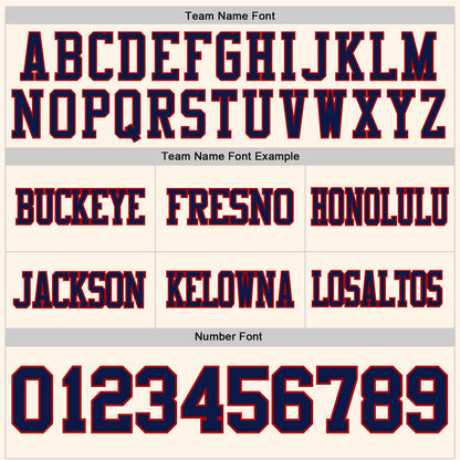 Custom Cream Navy-Red Authentic Football Jersey