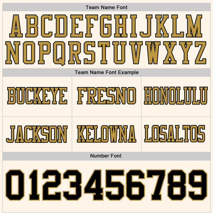 Custom Cream Black-Old Gold Authentic Football Jersey