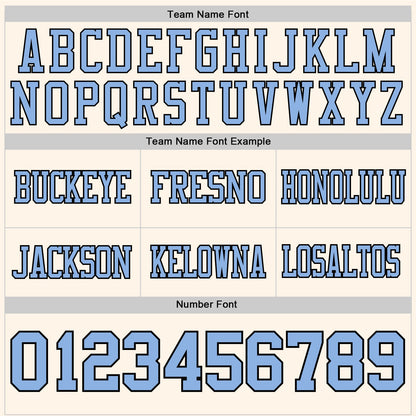 Custom Cream Light Blue-Black Authentic Football Jersey