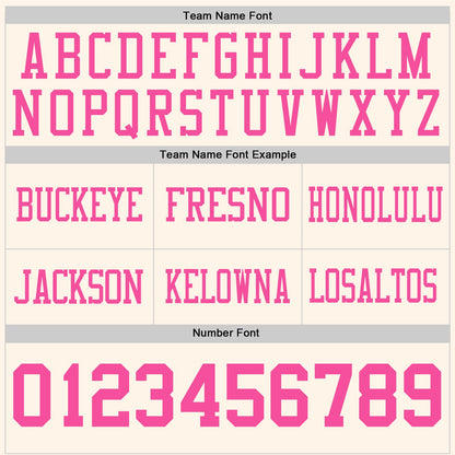 Custom Cream Pink Authentic Football Jersey