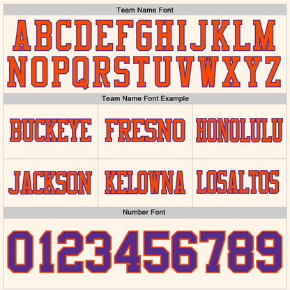 Custom Cream Purple-Orange Authentic Football Jersey