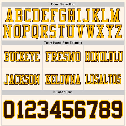 Custom Cream Brown-Gold Authentic Football Jersey