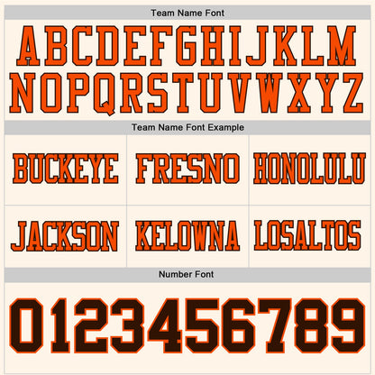 Custom Cream Brown-Orange Authentic Football Jersey