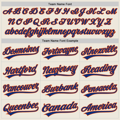 Custom Stitched Cream Royal-Orange Baseball Pullover Sweatshirt Hoodie