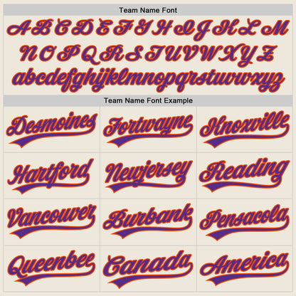 Custom Stitched Cream Purple-Orange Baseball Pullover Sweatshirt Hoodie