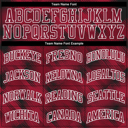 Custom Crimson Crimson-Black Round Neck Sublimation Basketball Uniform Jersey