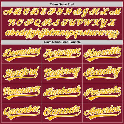 Custom Stitched Crimson Gold-White Baseball Pullover Sweatshirt Hoodie