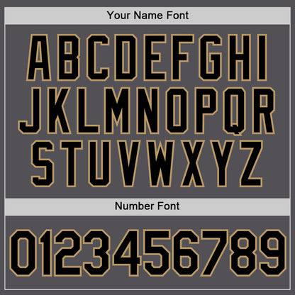 Custom Steel Gray Black-Old Gold Performance T-Shirt