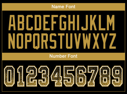 Custom Black Old Gold-White Drift Fashion Football Jersey