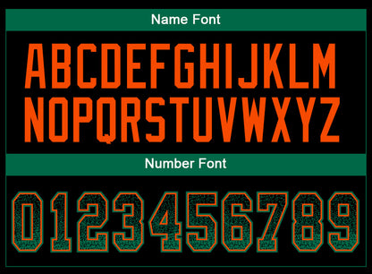 Custom Black Kelly Green-Orange Drift Fashion Football Jersey