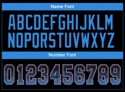 Custom Black Powder Blue-Orange Drift Fashion Football Jersey