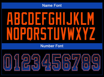 Custom Black Thunder Blue-Orange Drift Fashion Football Jersey