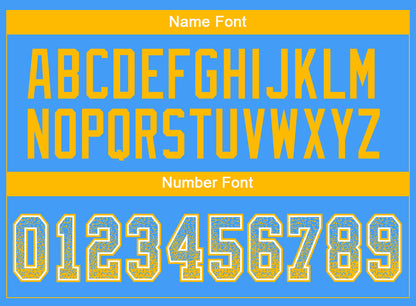 Custom Powder Blue Gold-White Drift Fashion Football Jersey