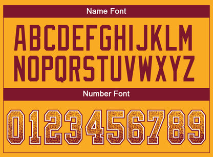 Custom Gold Crimson-White Drift Fashion Football Jersey
