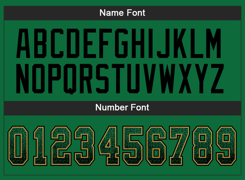 Custom Kelly Green Black-Old Gold Drift Fashion Football Jersey