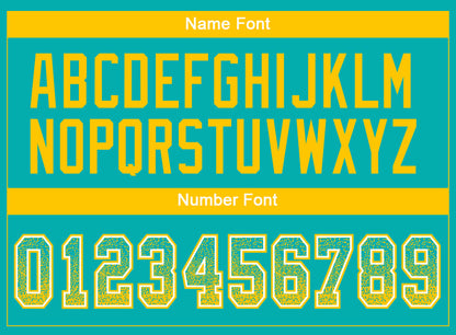 Custom Aqua Yellow-White Drift Fashion Football Jersey