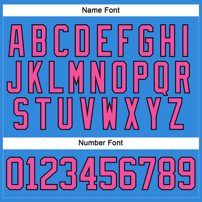 Custom Powder Blue Pink-Black Hockey Lace Neck Jersey