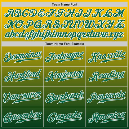 Custom Yellow Kelly Green-White Authentic Fade Fashion Baseball Jersey