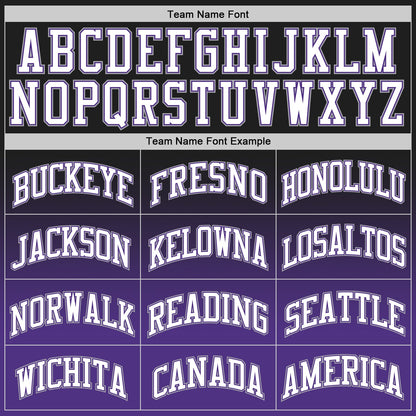 Custom Black White-Purple Authentic Fade Fashion Basketball Jersey