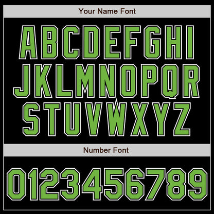 Custom Black Neon Green-White Authentic Gradient Fashion Baseball Jersey