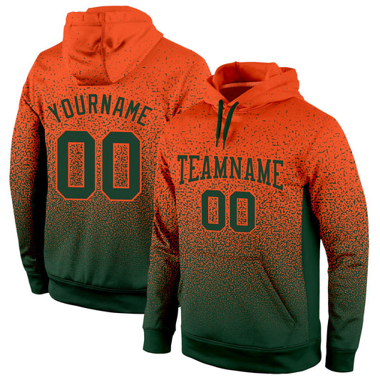 Custom Stitched Orange Green Fade Fashion Sports Pullover Sweatshirt Hoodie