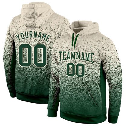Custom Stitched Cream Green Fade Fashion Sports Pullover Sweatshirt Hoodie