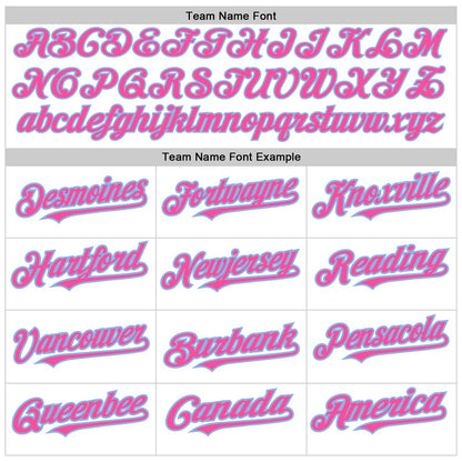 Custom White Pinstripe Pink-Light Blue Authentic Fade Fashion Baseball Jersey