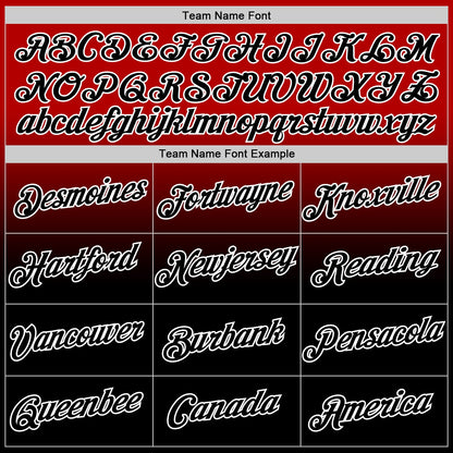 Custom Red Black-White Fade Fashion Performance T-Shirt
